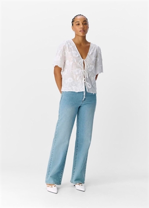 Mini ss v-neck bluse Hvid Object 